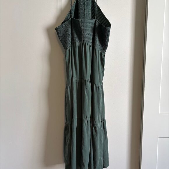 ARULA Sage Green Tiered Maxi Dress Halter Neck Boho Chic Casual 3X - Picture 3 of 5